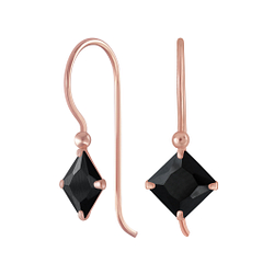 Wholesale 6mm Square Cubic Zirconia Sterling Silver Earrings - JD6508