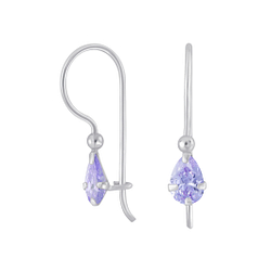 Wholesale 4X6mm Pear Cubic Zirconia Sterling Silver Earrings - JD4444