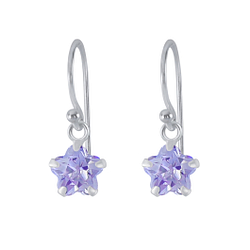 Wholesale 6mm Flower Cubic Zirconia Sterling Silver Earrings - JD2082