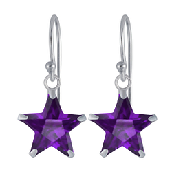 Wholesale 10mm Star Cubic Zirconia Sterling Silver Earrings - JD2922
