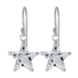 Wholesale 10mm Star Cubic Zirconia Sterling Silver Earrings - JD2922