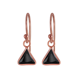 Wholesale 6mm Triangle Cubic Zirconia Sterling Silver Earrings - JD2986
