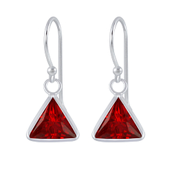 Wholesale 6mm Triangle Cubic Zirconia Sterling Silver Earrings - JD2462