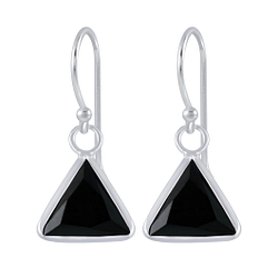 Wholesale 8mm Triangle Cubic Zirconia Sterling Silver Earrings - JD2463