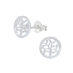 Wholesale Sterling Silver Tree of Life Ear Studs - JD1018