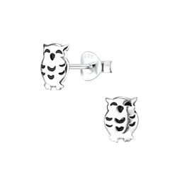 Wholesale Sterling Silver Owl Ear Studs - JD6424