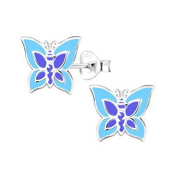 Wholesale Sterling Silver Butterfly Ear Studs - JD1880