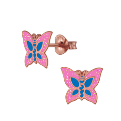 Wholesale Sterling Silver Butterfly Ear Studs - JD3959