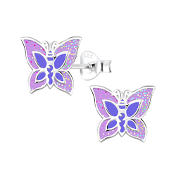 Wholesale Sterling Silver Butterfly Ear Studs - JD1879