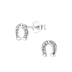 Wholesale Sterling Silver Horseshoe Ear Studs - JD5660