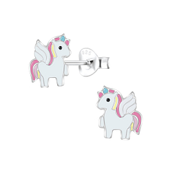 Wholesale Sterling Silver Unicorn Ear Studs - JD6901