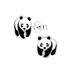 Wholesale Sterling Silver Panda Ear Studs - JD1750
