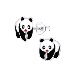 Wholesale Sterling Silver Panda Ear Studs - JD6674