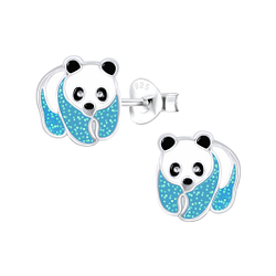Wholesale Sterling Silver Panda Ear Studs - JD6356
