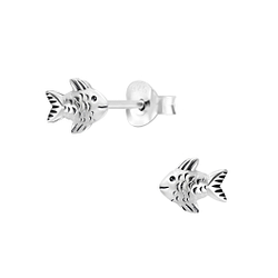 Wholesale Sterling Silver Fish Ear Studs - JD6412