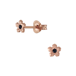 Wholesale Sterling Silver Flower Crystal Ear Studs - JD5365