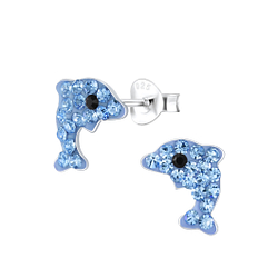 Wholesale Sterling Silver Dolphin Ear Studs - JD1900