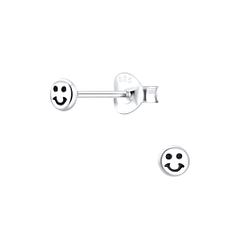 Wholesale Sterling Silver Smiley Face Ear Studs - JD7000