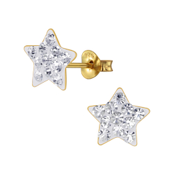 Wholesale Sterling Silver Star Crystal Ear Studs - JD3141