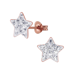 Wholesale Sterling Silver Star Crystal Ear Studs - JD3142