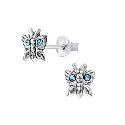 Wholesale Sterling Silver Butterfly Ear Studs - JD5359