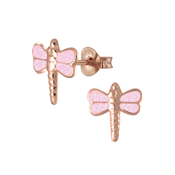 Wholesale Sterling Silver Dragonfly Ear Studs - JD6543