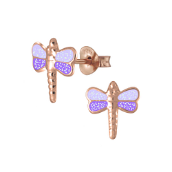 Wholesale Sterling Silver Dragonfly Ear Studs - JD6549