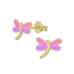 Wholesale Sterling Silver Dragonfly Ear Studs - JD1797