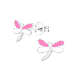 Wholesale Sterling Silver Dragonfly Ear Studs - JD1794
