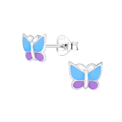 Wholesale Sterling Silver Butterfly Ear Studs - JD1798