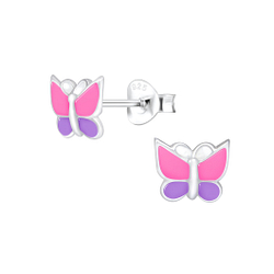 Wholesale Sterling Silver Butterfly Ear Studs - JD1799
