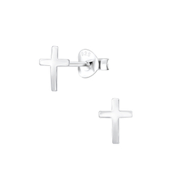 Wholesale Sterling Silver Cross Ear Studs - JD2158