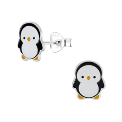 Wholesale Sterling Silver Penguin Ear Studs - JD1914
