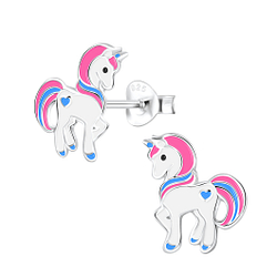 Wholesale Sterling Silver Unicorn Ear Studs - JD1918