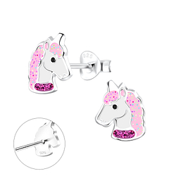 Wholesale Sterling Silver Unicorn Ear Studs - JD10503