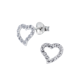 Wholesale Sterling Silver Heart Ear Studs - JD2103