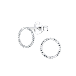 Wholesale Sterling Silver Twist Round Ear Studs - JD2472