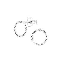 Wholesale Sterling Silver Twist Round Ear Studs - JD2473