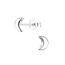 Wholesale Sterling Silver Half Moon Ear Studs - JD2487