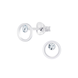 Wholesale Sterling Silver Circle Ear Studs - JD2195