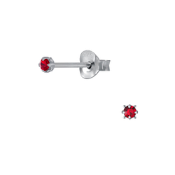 Wholesale 2.5mm Round Crystal Sterling Silver Ear Studs - JD2014