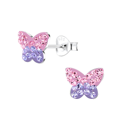Wholesale Sterling Silver Butterfly Ear Studs - JD2257