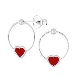 Wholesale Sterling Silver Heart Wire Ear Studs - JD3916