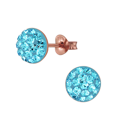 Wholesale Sterling Silver Round Crystal Ear Studs - JD3125
