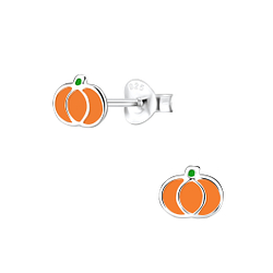 Wholesale Sterling Silver Pumpkin Ear Studs - JD3995