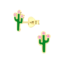 Wholesale Sterling Silver Cactus Ear Studs - JD3979