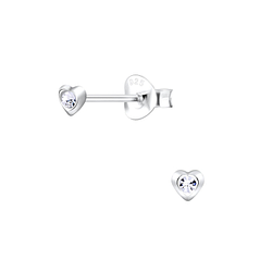 Wholesale Sterling Silver Heart Ear Studs - JD4039