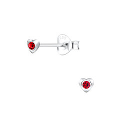 Wholesale Sterling Silver Heart Ear Studs - JD4039