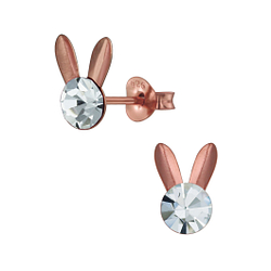Wholesale Sterling Silver Rabbit Crystal Ear Studs - JD3087
