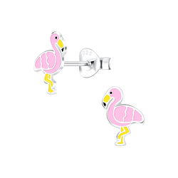 Wholesale Sterling Silver Flamingo Ear Studs - JD10184